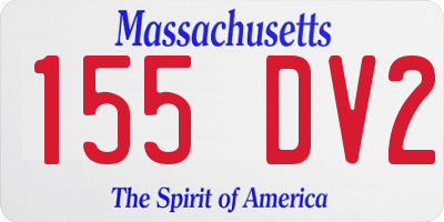 MA license plate 155DV2