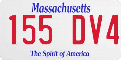 MA license plate 155DV4