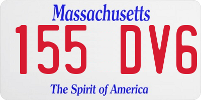 MA license plate 155DV6