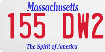 MA license plate 155DW2