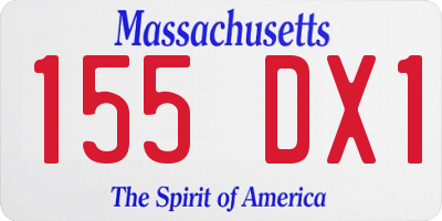 MA license plate 155DX1