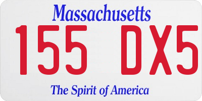 MA license plate 155DX5