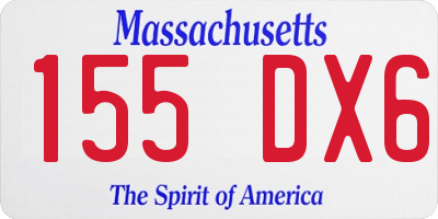 MA license plate 155DX6