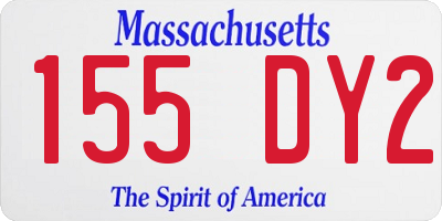 MA license plate 155DY2