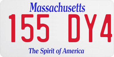 MA license plate 155DY4
