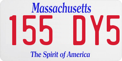MA license plate 155DY5