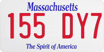 MA license plate 155DY7
