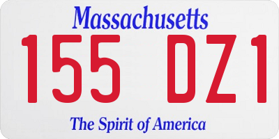 MA license plate 155DZ1