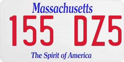 MA license plate 155DZ5