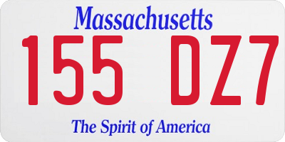 MA license plate 155DZ7