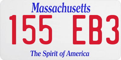 MA license plate 155EB3