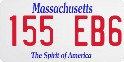 MA license plate 155EB6