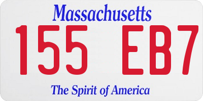 MA license plate 155EB7
