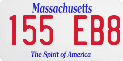 MA license plate 155EB8
