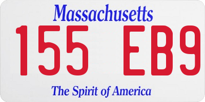 MA license plate 155EB9
