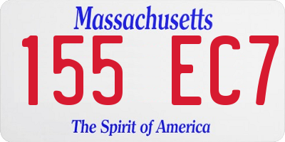 MA license plate 155EC7