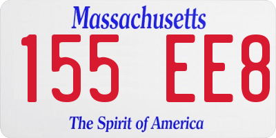 MA license plate 155EE8