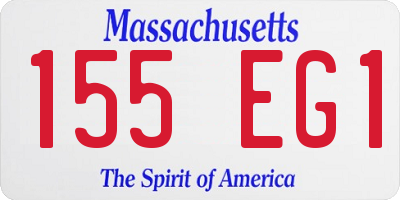MA license plate 155EG1