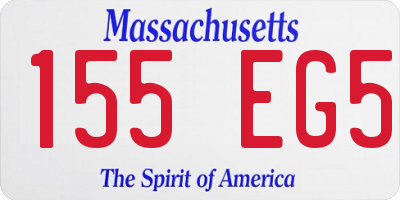 MA license plate 155EG5