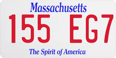 MA license plate 155EG7