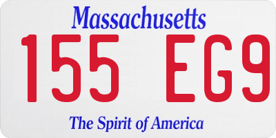 MA license plate 155EG9