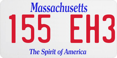 MA license plate 155EH3