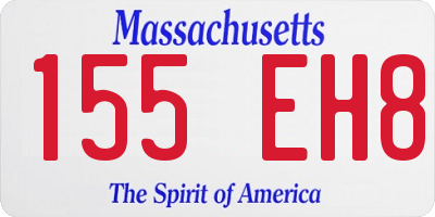 MA license plate 155EH8