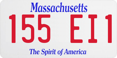 MA license plate 155EI1
