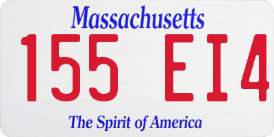 MA license plate 155EI4