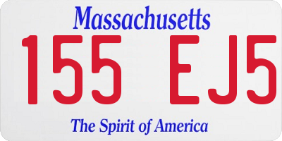 MA license plate 155EJ5