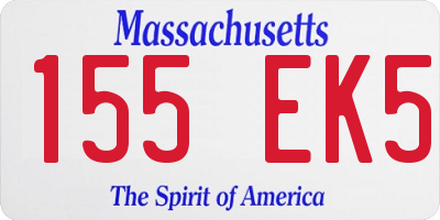 MA license plate 155EK5