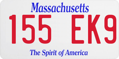 MA license plate 155EK9