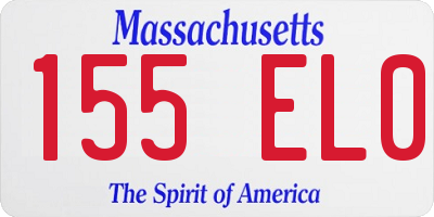 MA license plate 155EL0