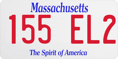 MA license plate 155EL2