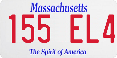 MA license plate 155EL4
