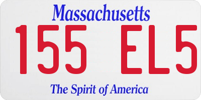 MA license plate 155EL5