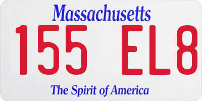 MA license plate 155EL8