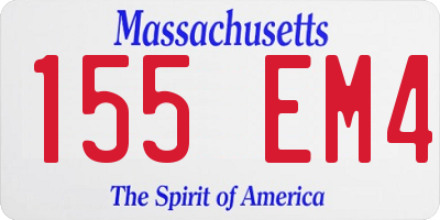 MA license plate 155EM4
