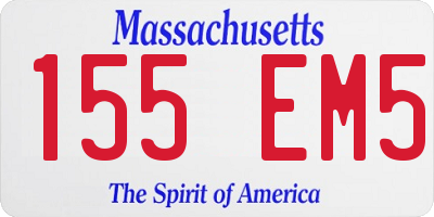MA license plate 155EM5