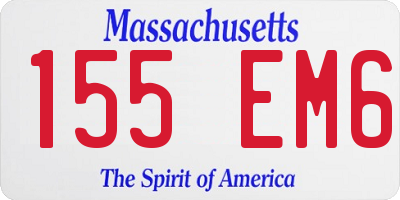 MA license plate 155EM6