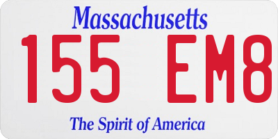 MA license plate 155EM8