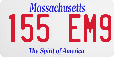 MA license plate 155EM9