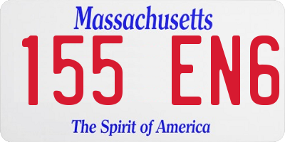 MA license plate 155EN6