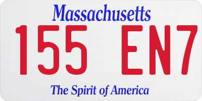 MA license plate 155EN7