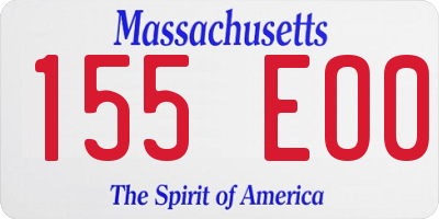 MA license plate 155EO0