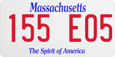 MA license plate 155EO5