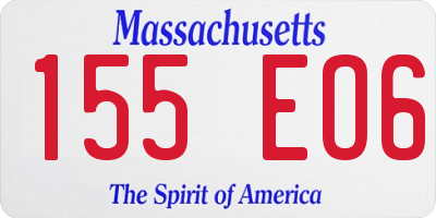 MA license plate 155EO6