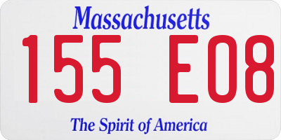 MA license plate 155EO8