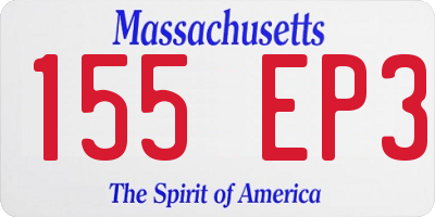 MA license plate 155EP3