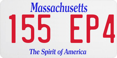 MA license plate 155EP4